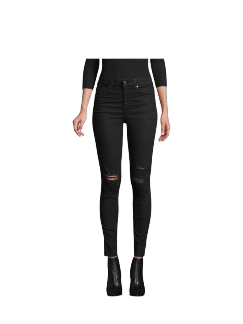 Joe's Jeans Romaine Black High-Rise Distressed Skinny Jeans